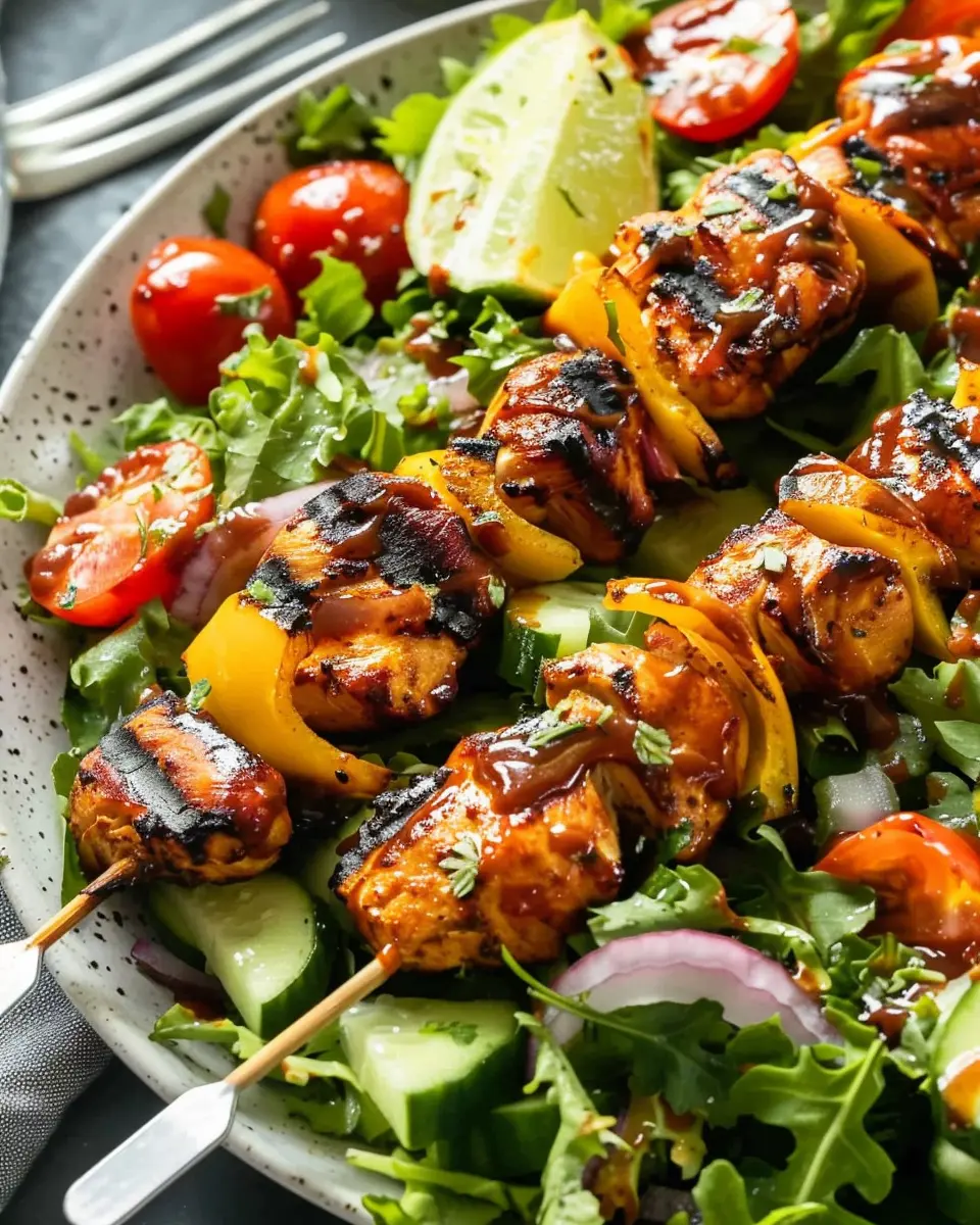 BBQ Chicken Skewer Salad: A Juicy Twist on Homemade Flavor