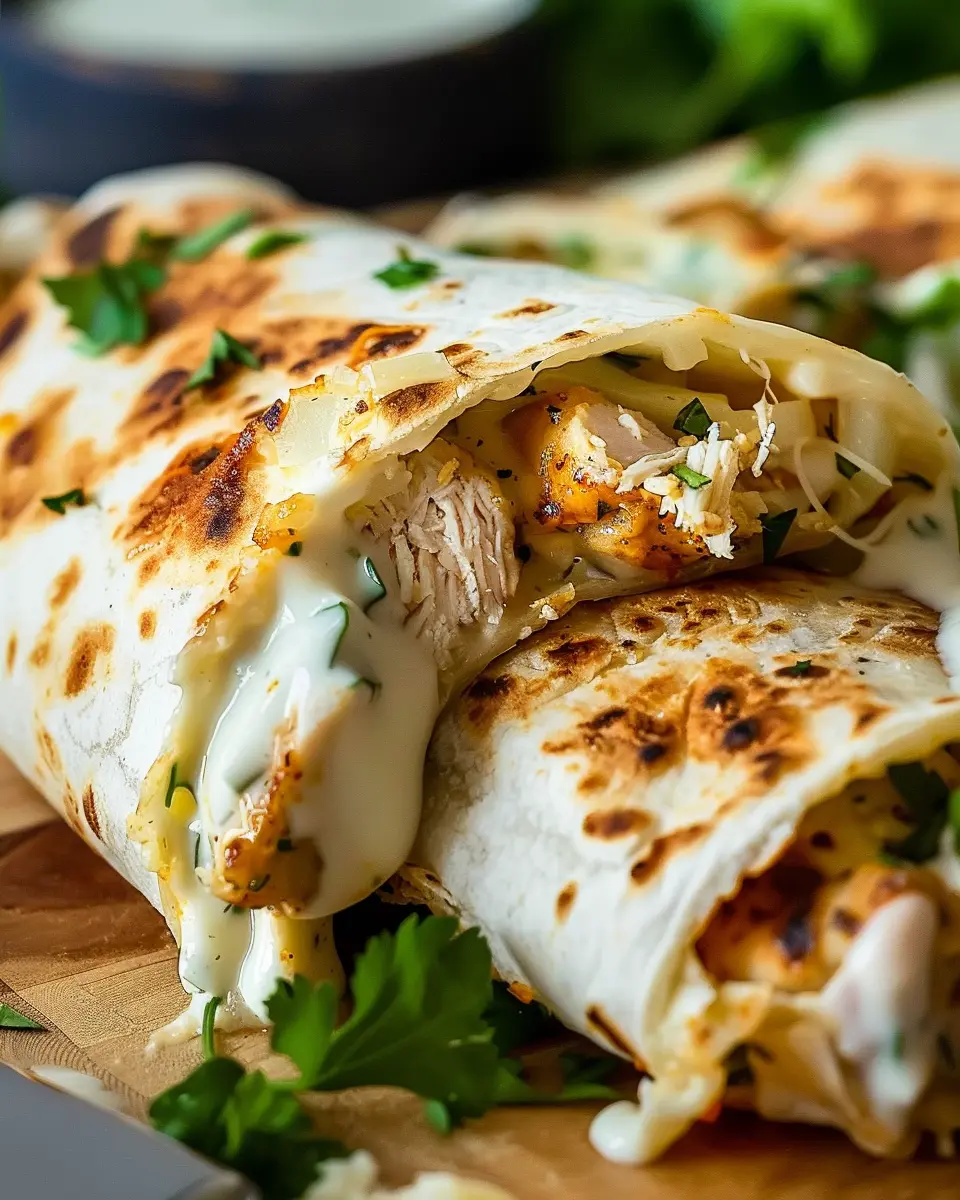Cheesy Garlic Chicken Wraps: Indulgent Flavor that Delights