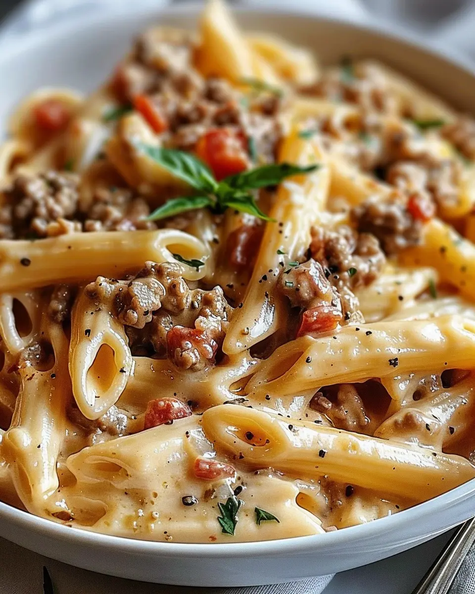 Creamy Rotel Pasta with Turkey Bacon and Chicken Ham Delight