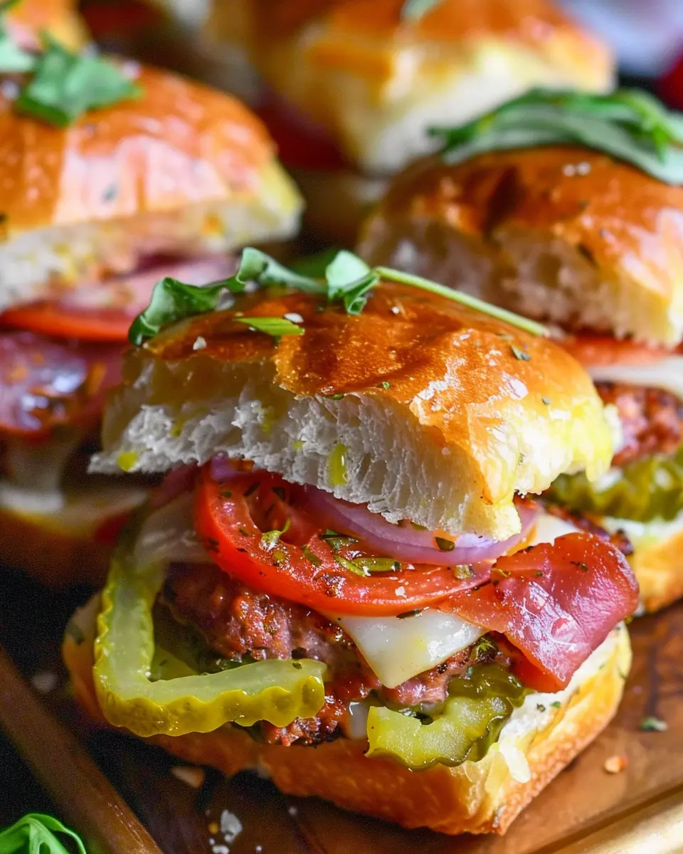 Hot Italian Sub Sliders: Easy Turkey Bacon &amp; Chicken Ham Delight