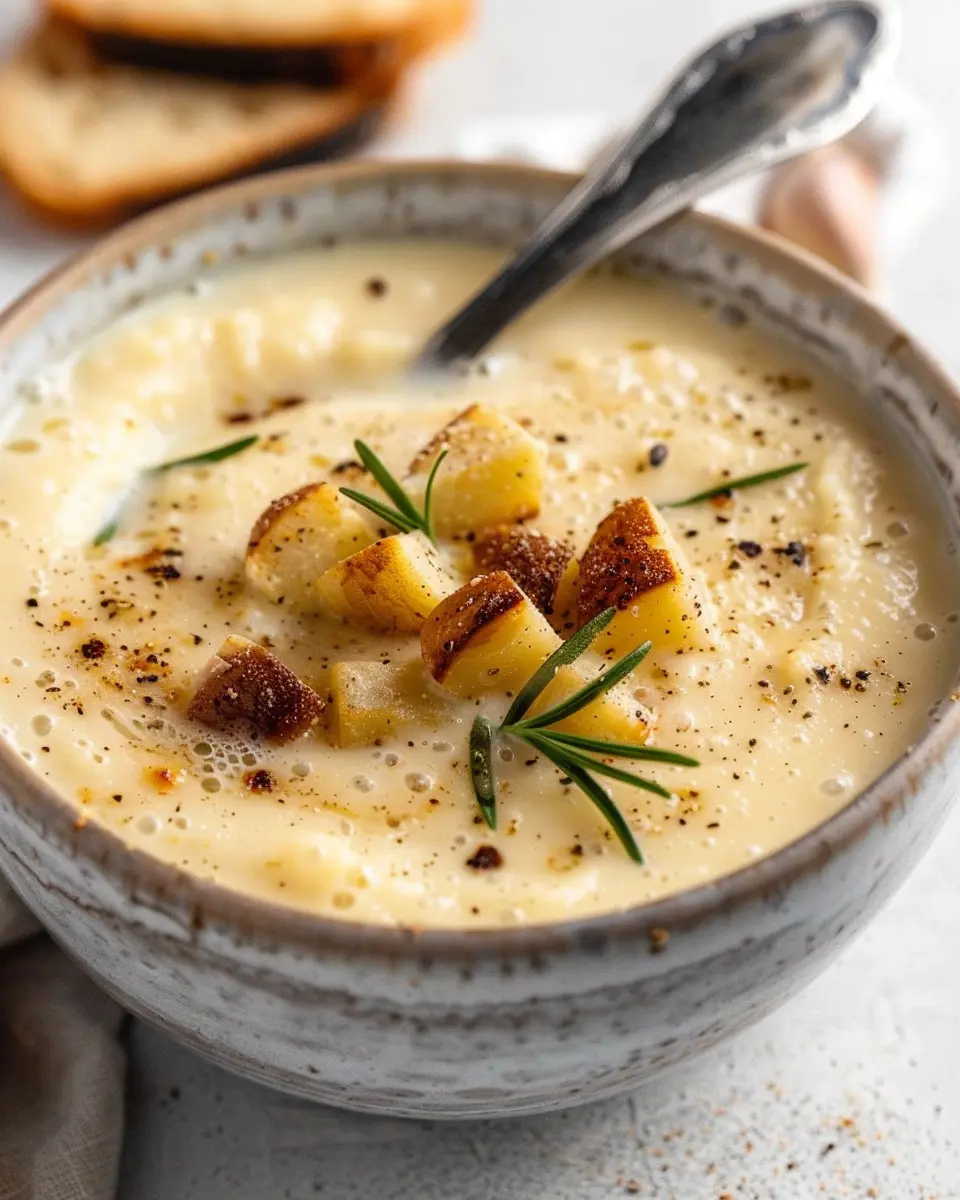 CREAMY ROASTED GARLIC POTATO SOUP