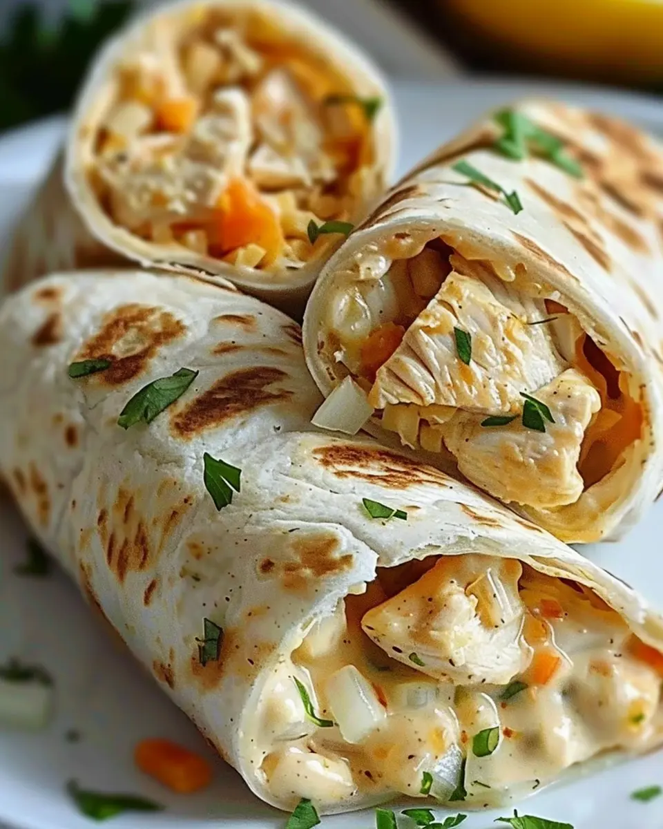 Cheesy Chicken Garlic Wraps