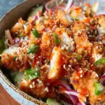 Bang Bang Chicken Crispy Rice Salad