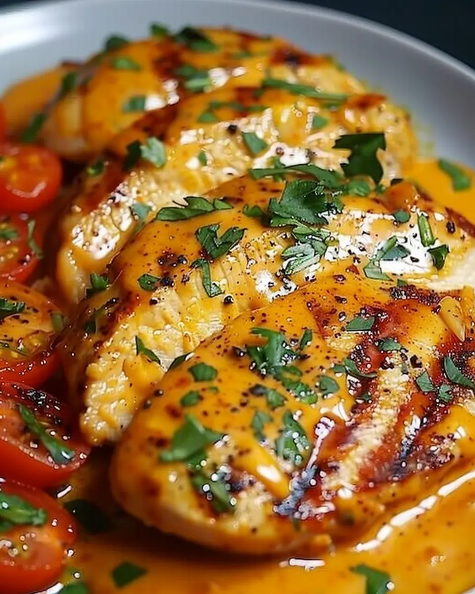 Creamy Tomato Chicken Breast with Turkey Bacon and Spinach Bliss