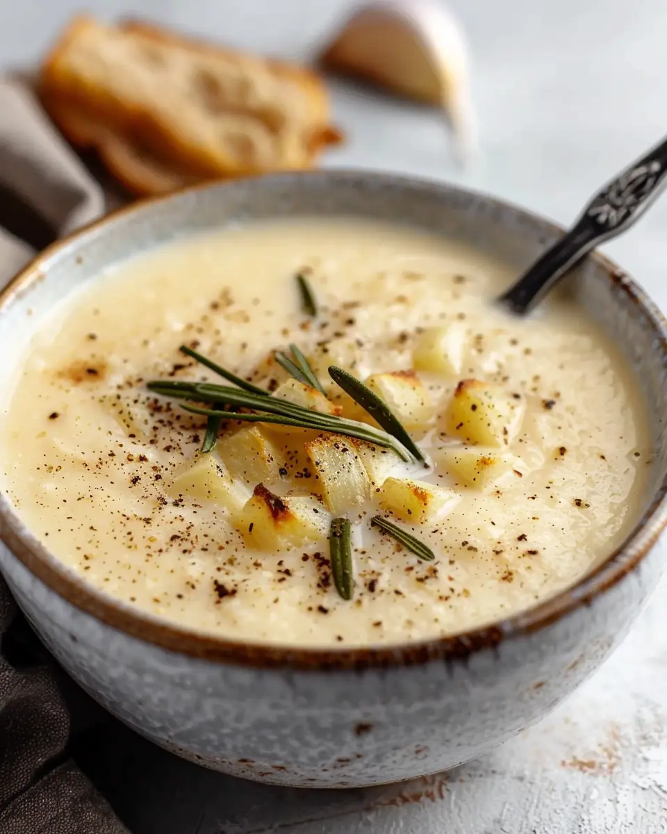 CREAMY ROASTED GARLIC POTATO SOUP